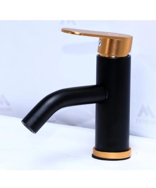 Aluminium Basin Mixer — Black & Gold