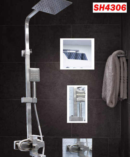 DEW SH4306 Three-Way Slim Square Shower Set